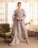 Hamna — Sunehri tea pink embroidered lama silk suit with zari tissue dupatta