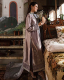 Mehza — Sunehri purple silver zarri silk suit with hand-embellished beadwork and threadwork