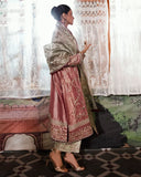 Lamia — Sunehri pink silver embroidered zarri silk suit with hand-embellished beadwork