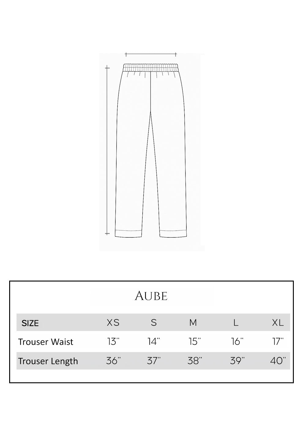 Size guide - trouser