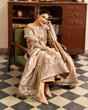 Bakht — Sunehri orange lama silk suit with gold tilla beadwork and zari tissue dupatta
