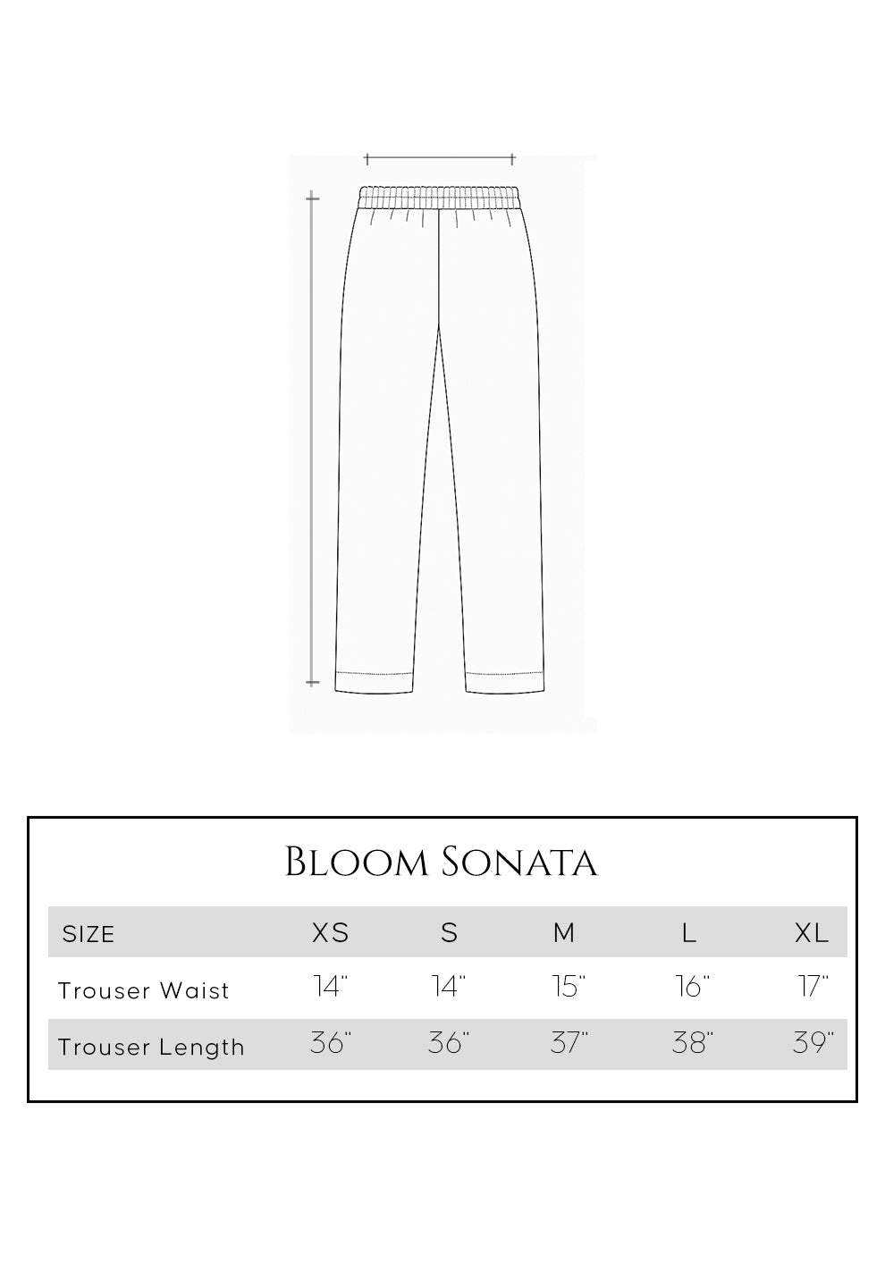 Size guide - trouser
