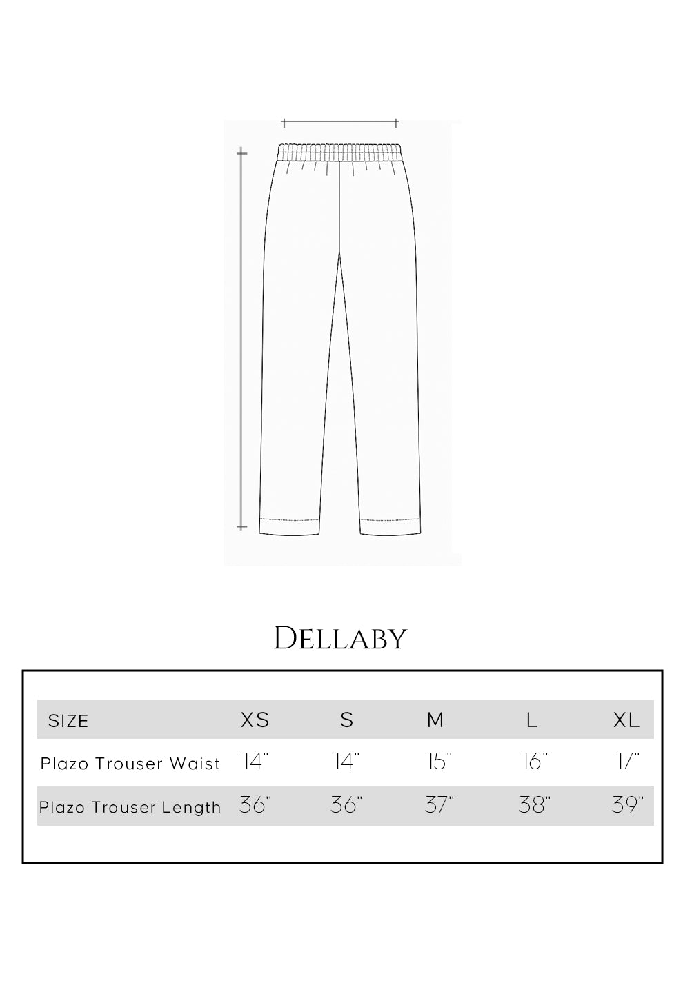 Size guide - trouser