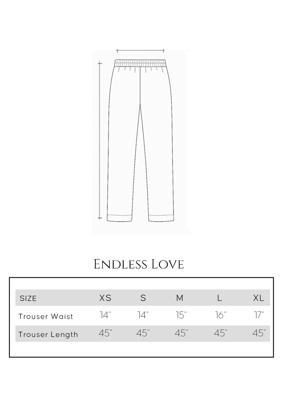 Size guide - trouser