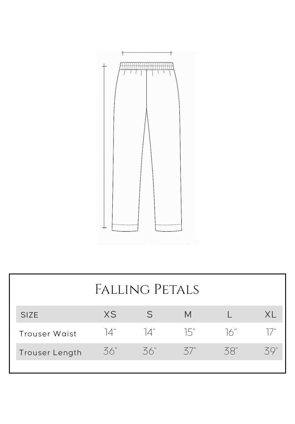 Size guide - trouser