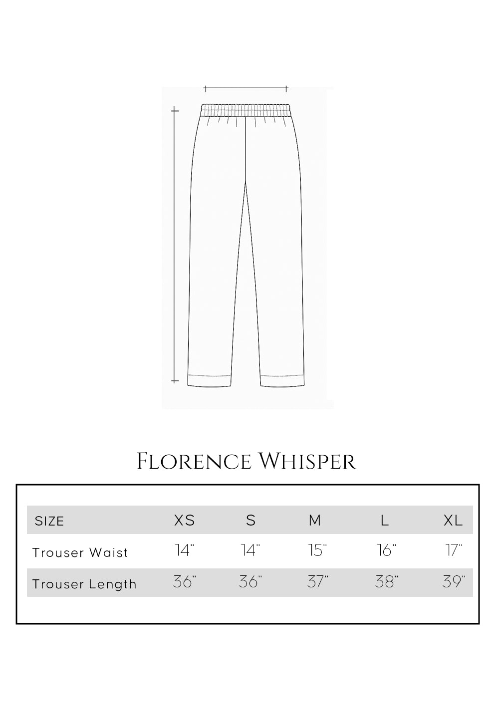 Size guide - trouser