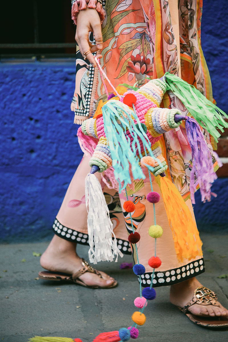 Peach Poppies | La Dolce Hemline Prints'25 Vol 2 | Women | Mushq | Pakistani Designer Dresses USA