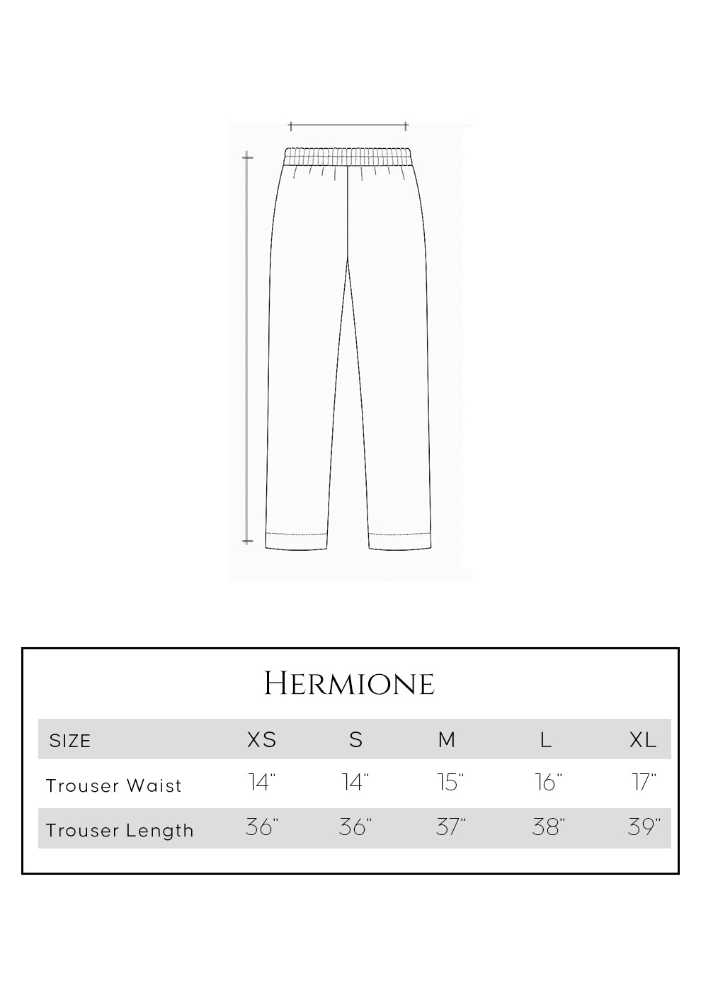 Size guide - trouser