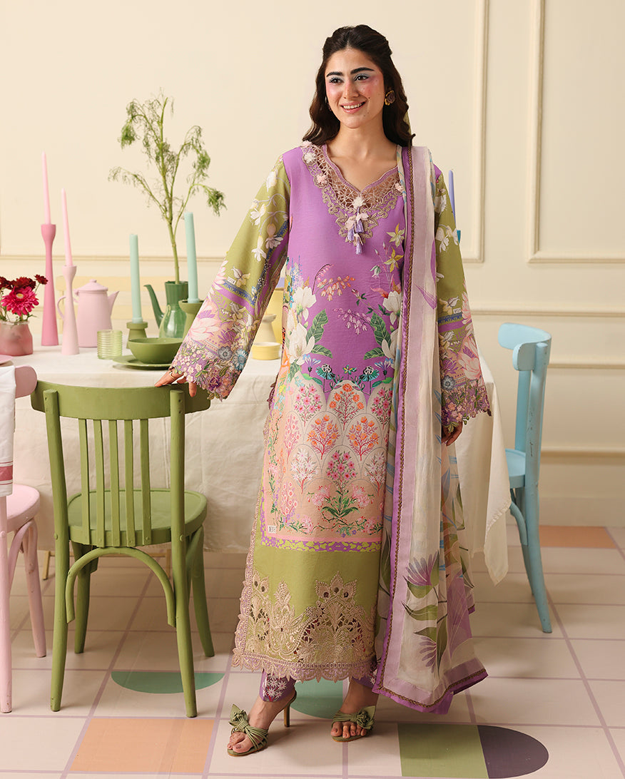 Lawn Suit Stitched – Lilac Whim (HUNSS260308) | Soleil Hemline Prints