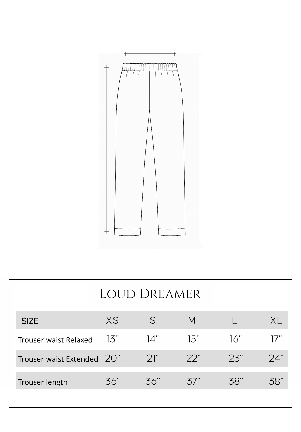 Size guide - trouser