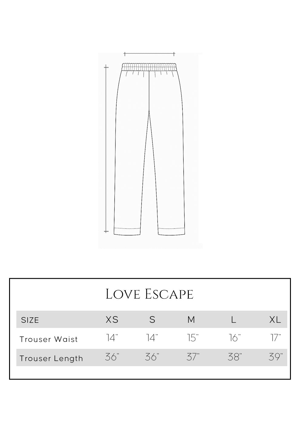 Size guide - trouser