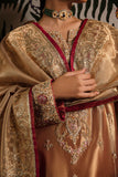 Aleha — Sunehri red golden zarri silk suit with hand-embellished gold thread work