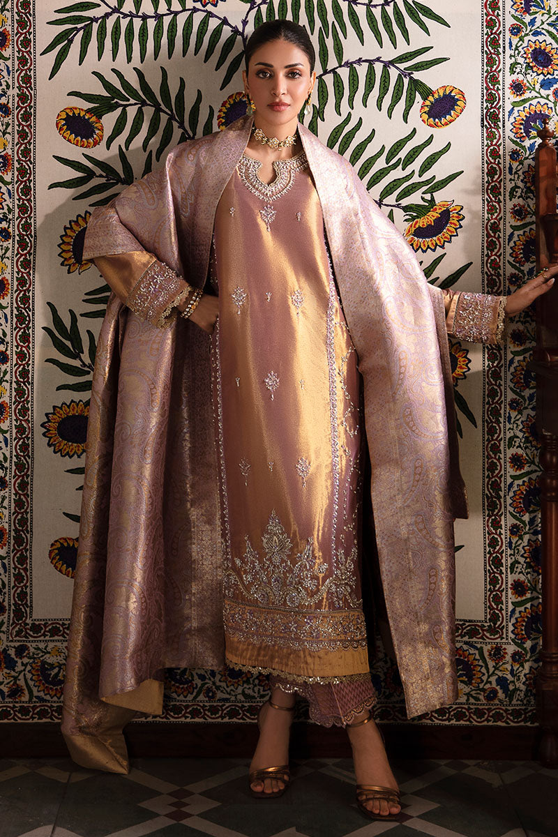 Nurah — Sunehri lilac gold hand-embellished zarri silk suit