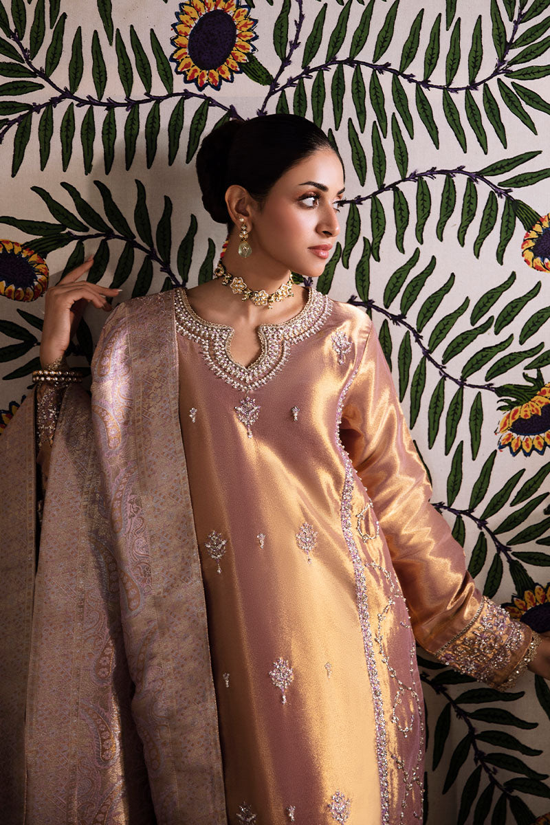 Nurah — Sunehri lilac gold hand-embellished zarri silk suit