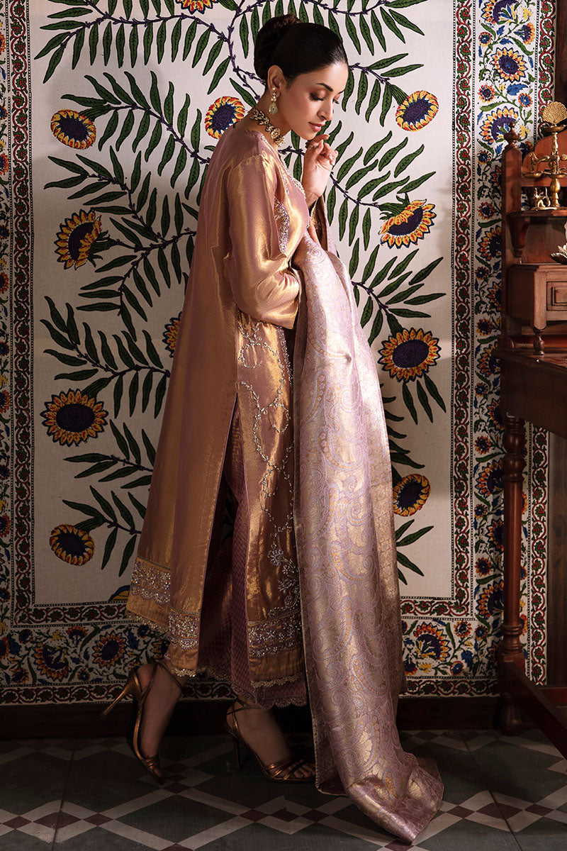 Nurah — Sunehri lilac gold hand-embellished zarri silk suit