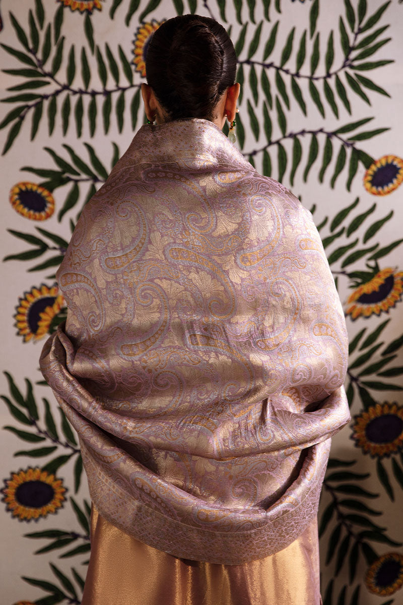 Nurah — Sunehri lilac gold hand-embellished zarri silk suit