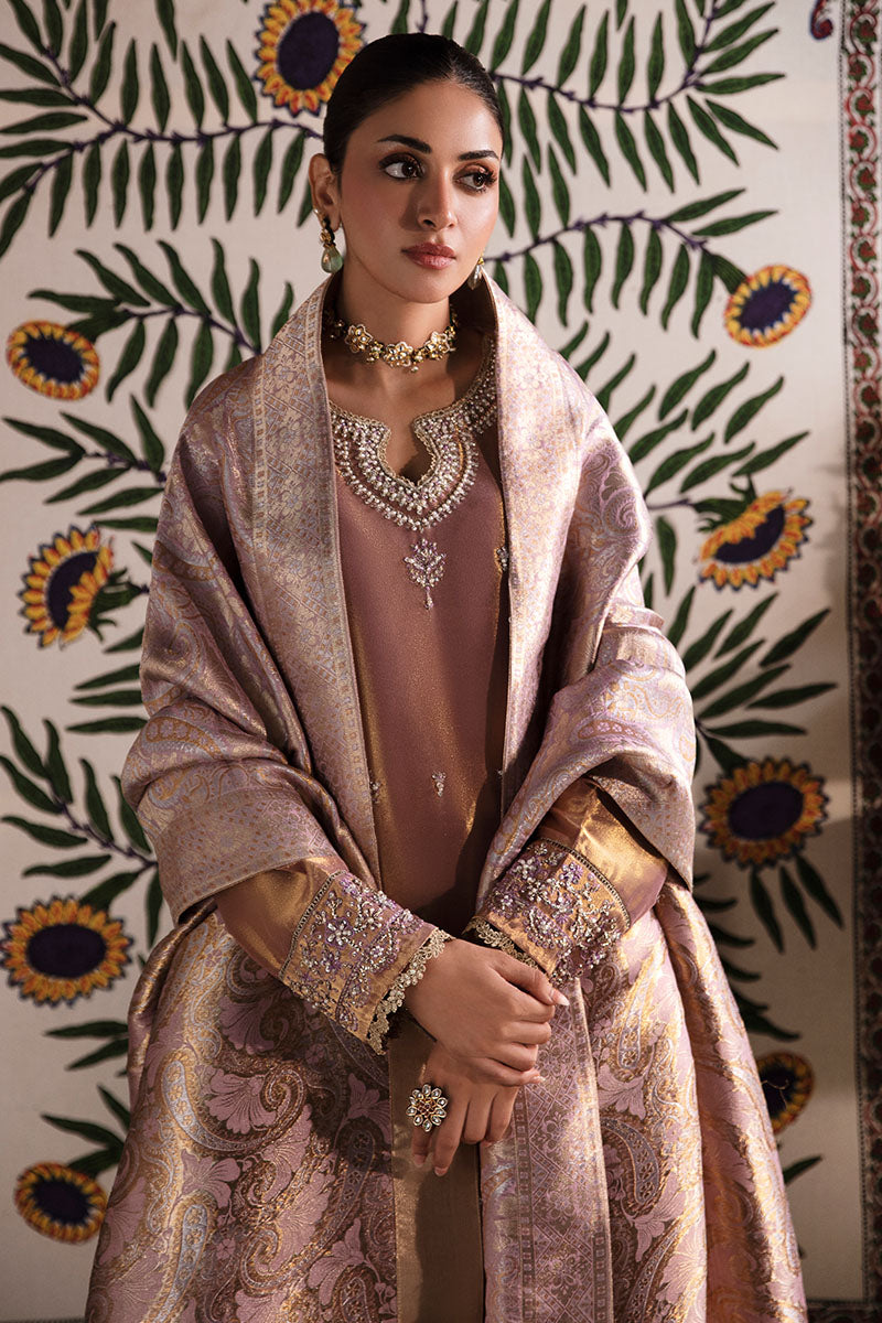 Nurah — Sunehri lilac gold hand-embellished zarri silk suit