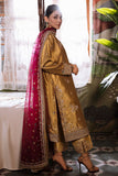 Zaisha — Sunehri tobacco gold zarri silk suit with gold threading and red dupatta
