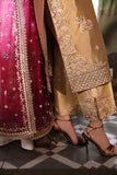 Zaisha — Sunehri tobacco gold zarri silk suit with gold threading and red dupatta