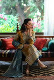 Zoya — Sunehri golden embroidered satin zari suit with zari tissue dupatta