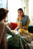 Zoya — Sunehri golden embroidered satin zari suit with zari tissue dupatta