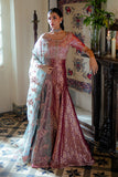 Rushna — Sunehri pink embroidered satin zari lehenga with kasab net dupatta