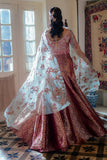 Rushna — Sunehri pink embroidered satin zari lehenga with kasab net dupatta