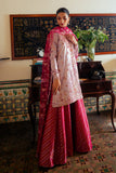 Maheen — Sunehri pink embroidered satin zari suit with jamawar sharara