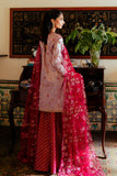 Maheen — Sunehri pink embroidered satin zari suit with jamawar sharara