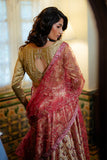 Iqra — Sunehri gold embroidered satin zari lehenga with kasab net dupatta