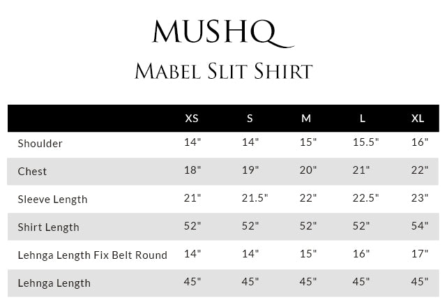 Size guide - shirt