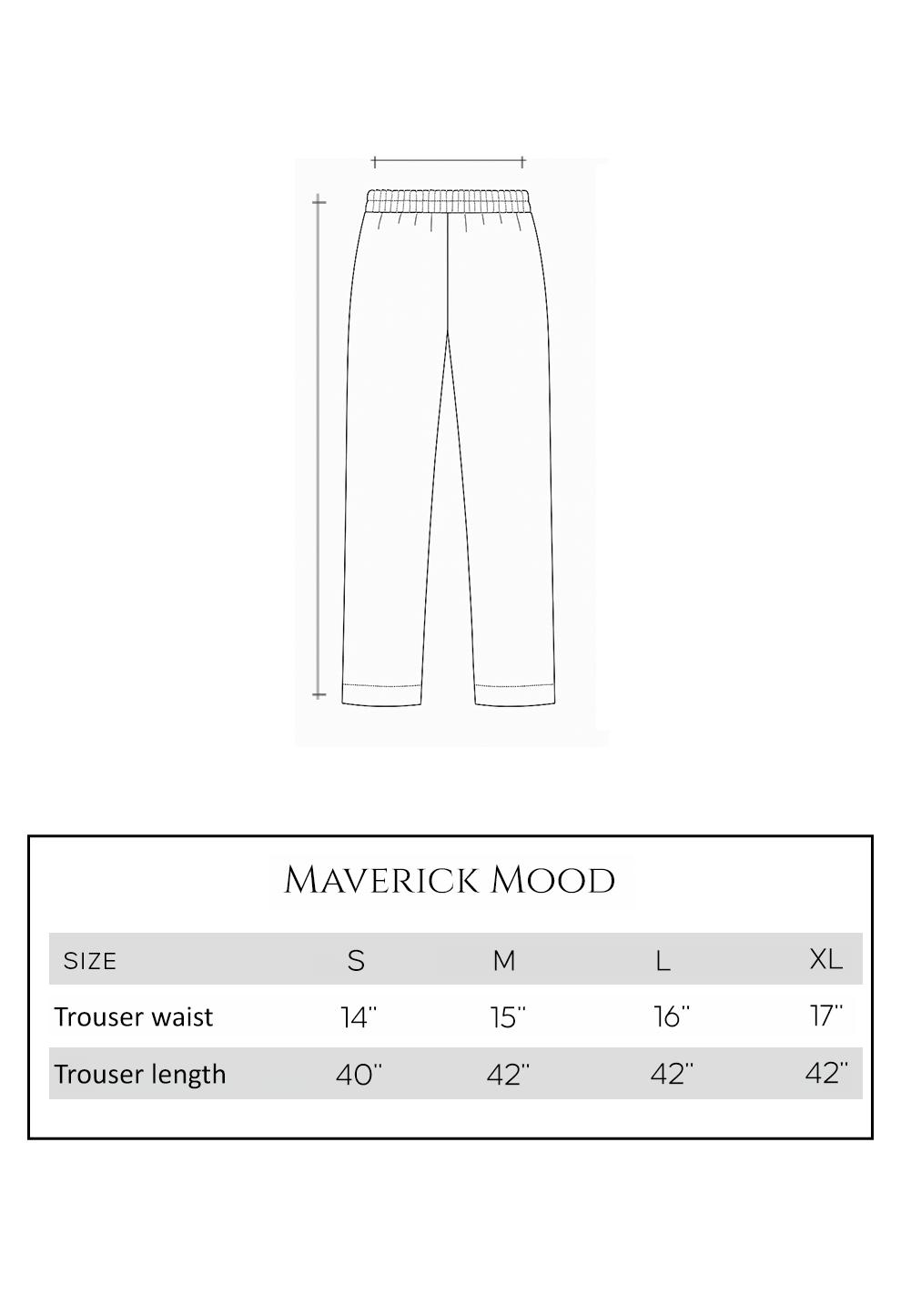 Size guide - trouser