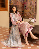 Periwesh — Sunehri dark pink embroidered lama silk suit with zari tissue dupatta