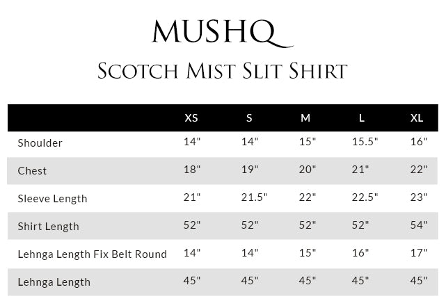 Size guide - shirt