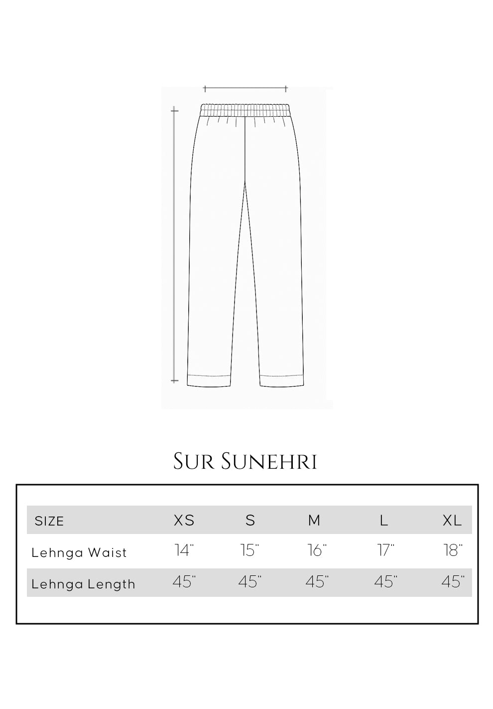 Size guide - trouser