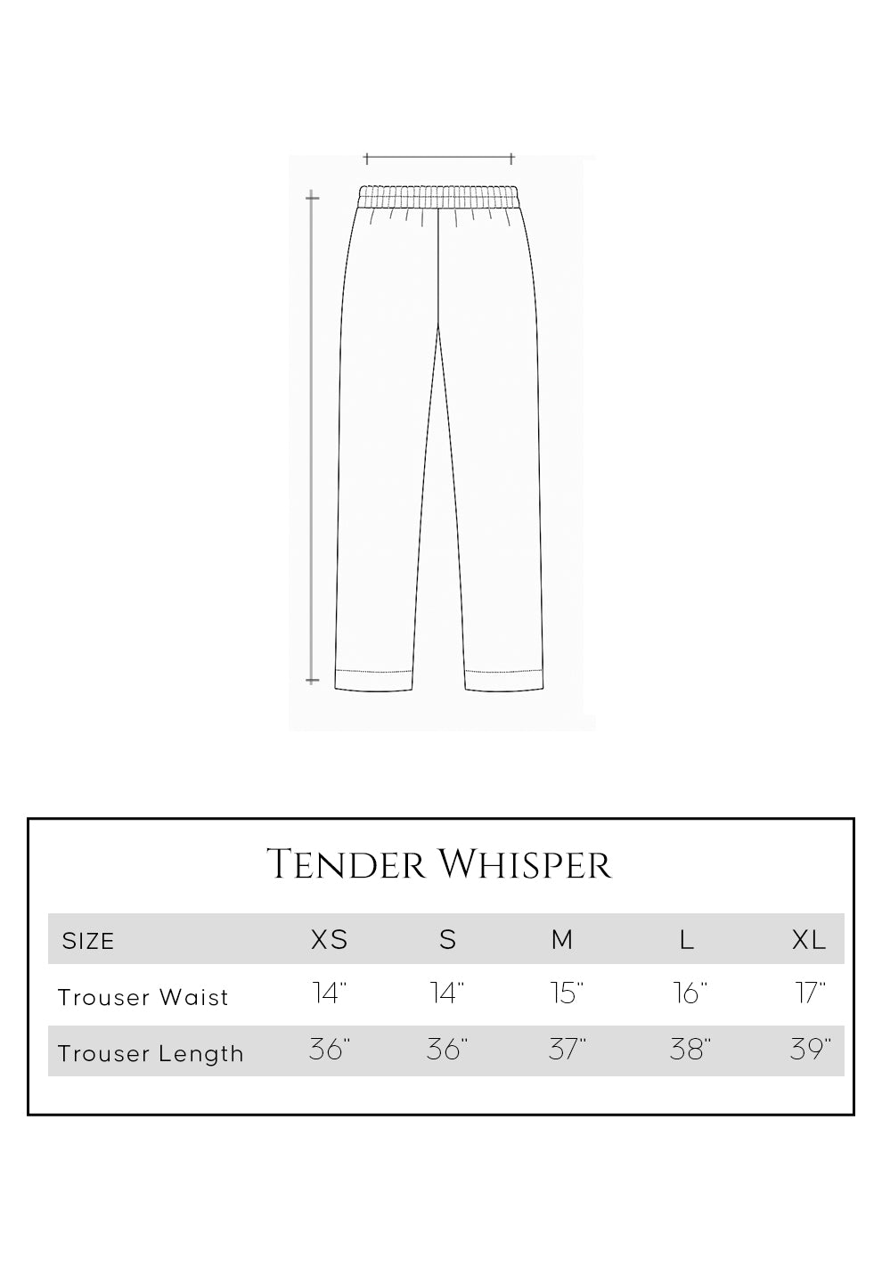 Size guide - trouser