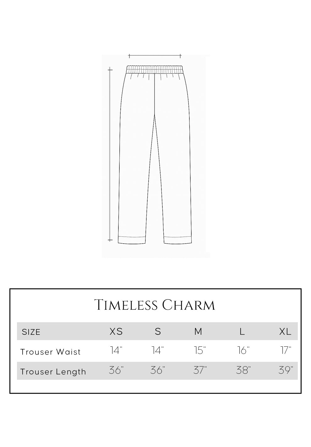 Size guide - trouser