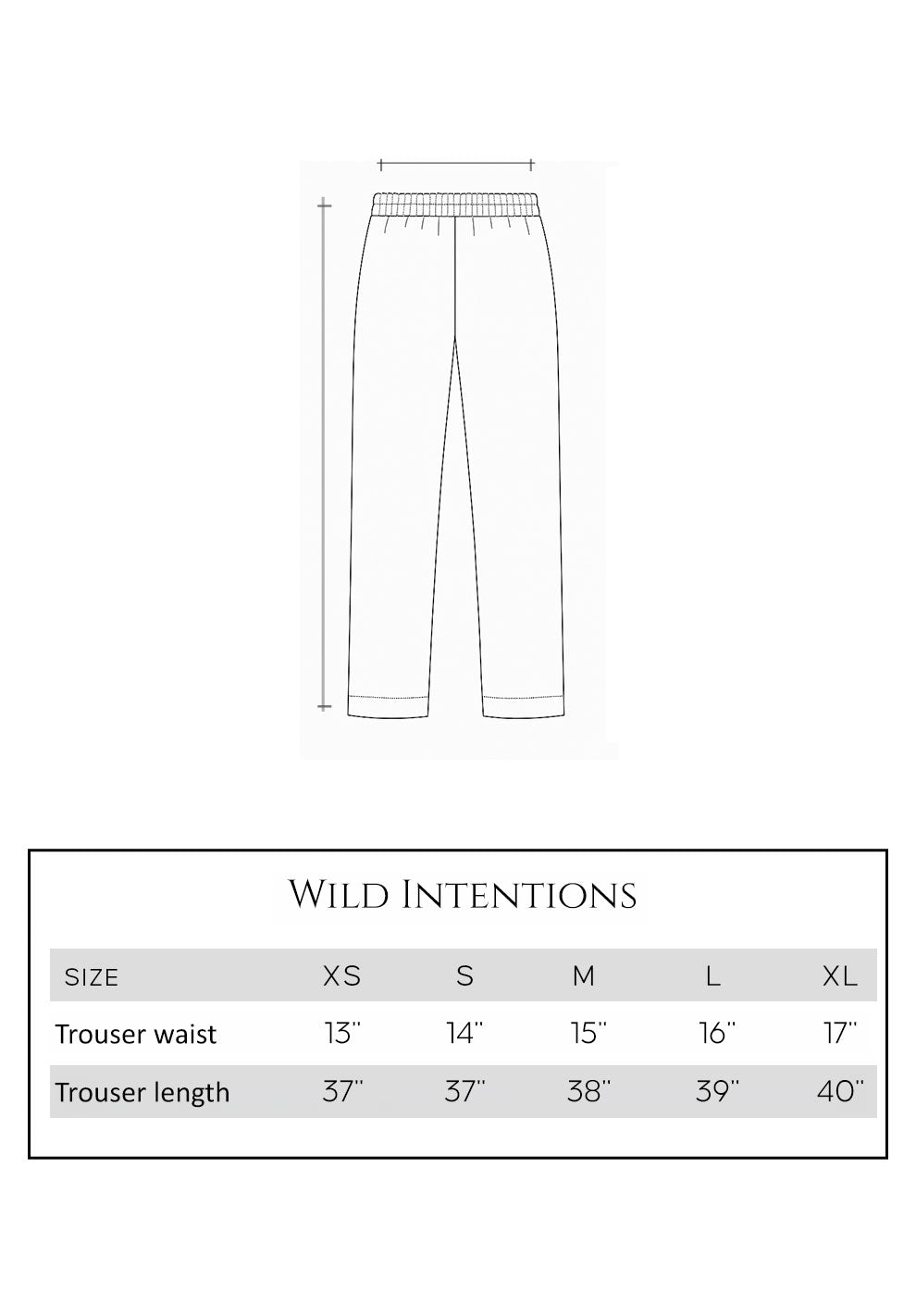 Size guide - trouser