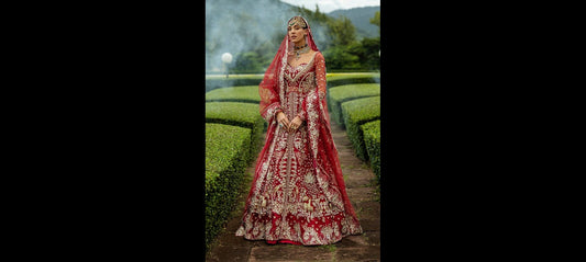 Red Bridal Dress With Detail Embroidery