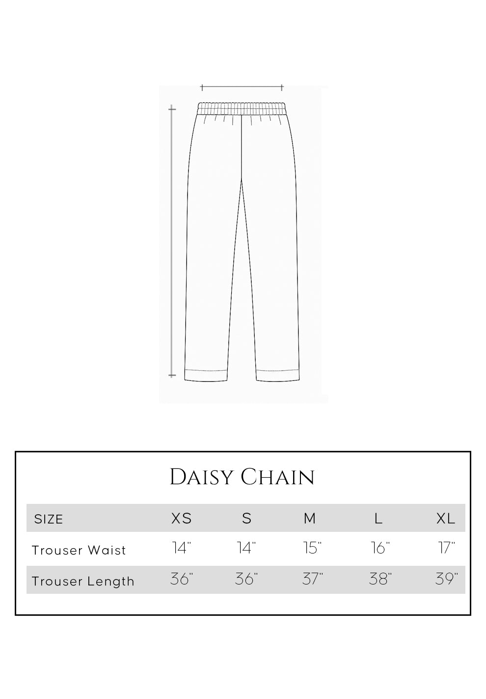 Size guide - trouser