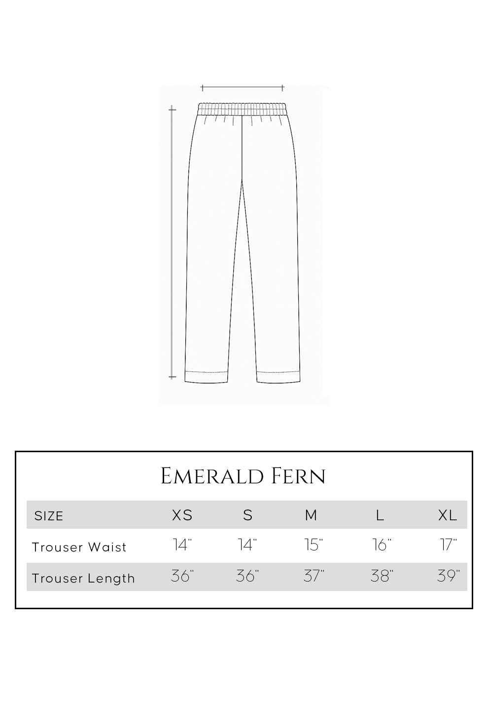Size guide - trouser