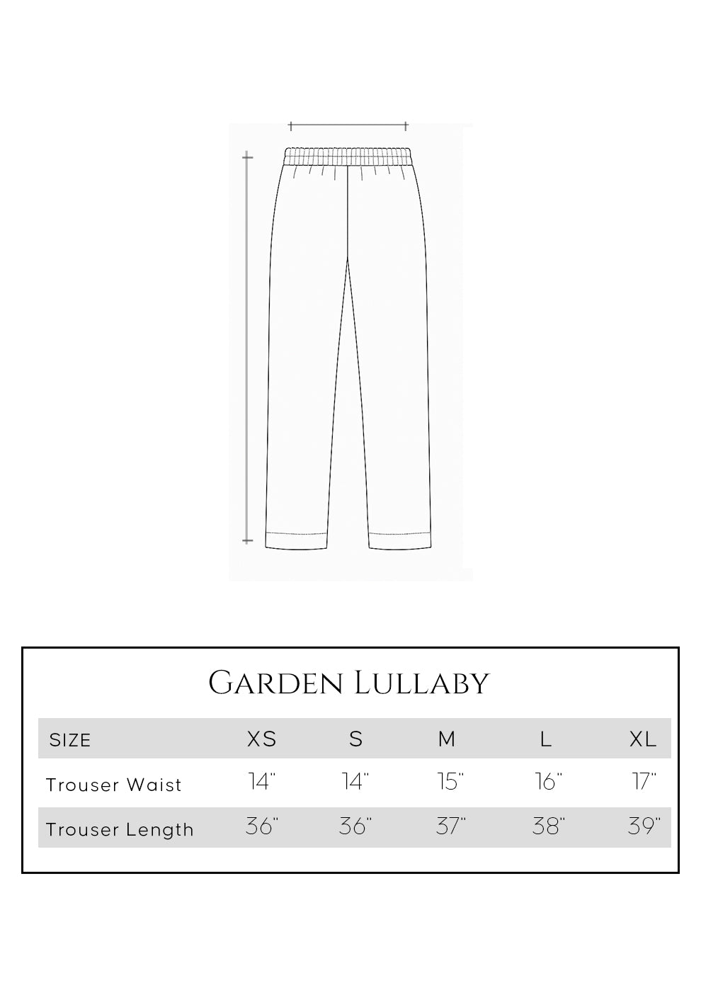 Size guide - trouser