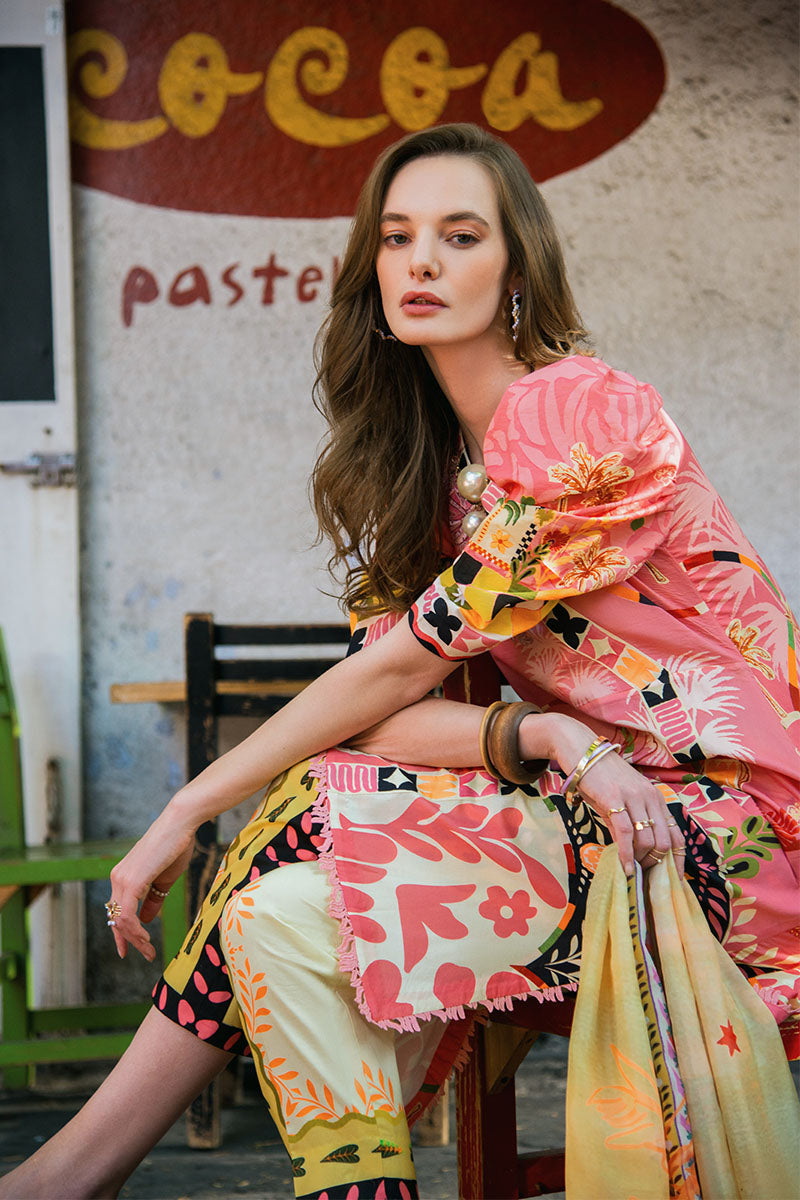 Spring Avenue | La Dolce Hemline Prints'25 Vol 2 | Women | Mushq | Pakistani Designer Dresses USA
