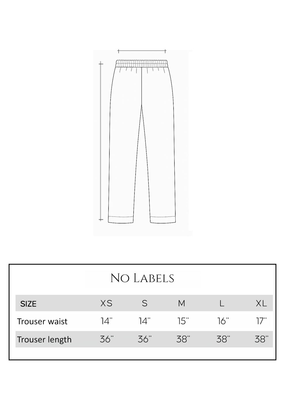 Size guide - trouser
