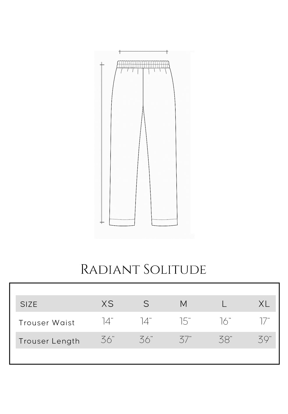 Size guide - trouser