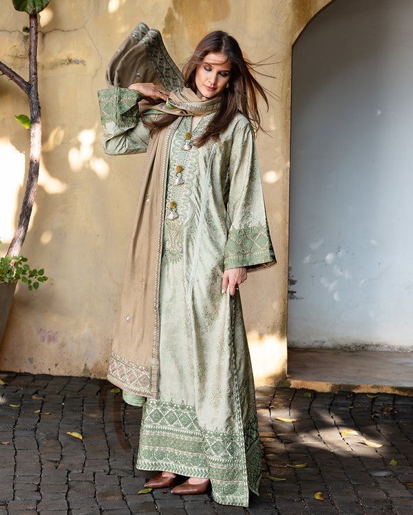 Mushq Broadway Under the Tuscan Sun Embroidered Cotton Suits Unstitched 3 Piece MQ25BT D-12 Whispers of Change - Winter Collection