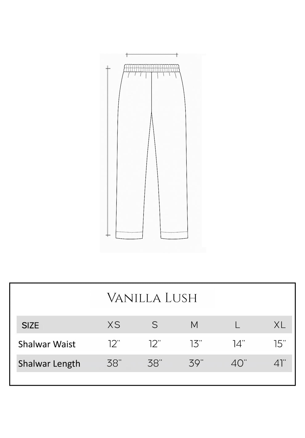 Size guide - trouser