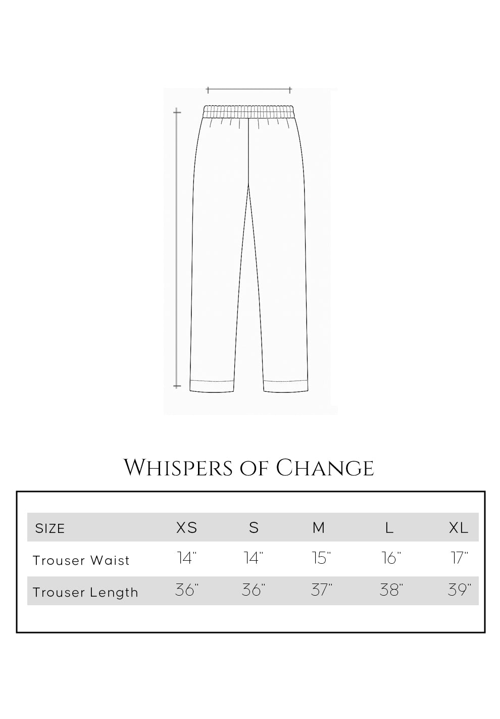 Size guide - trouser