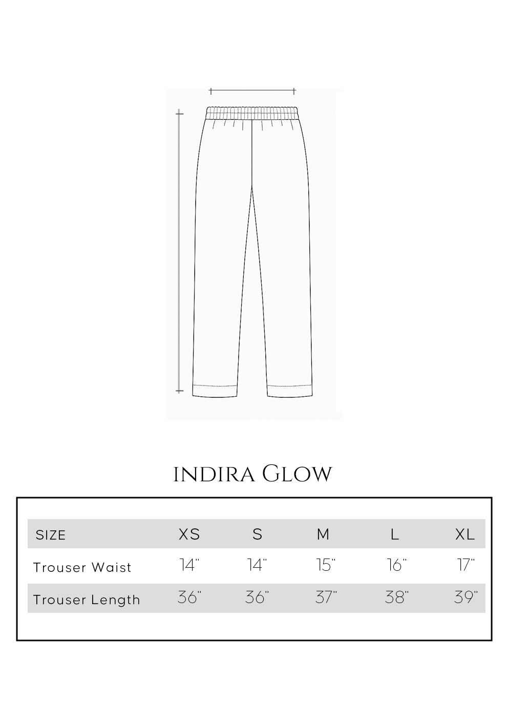 Size guide - trouser